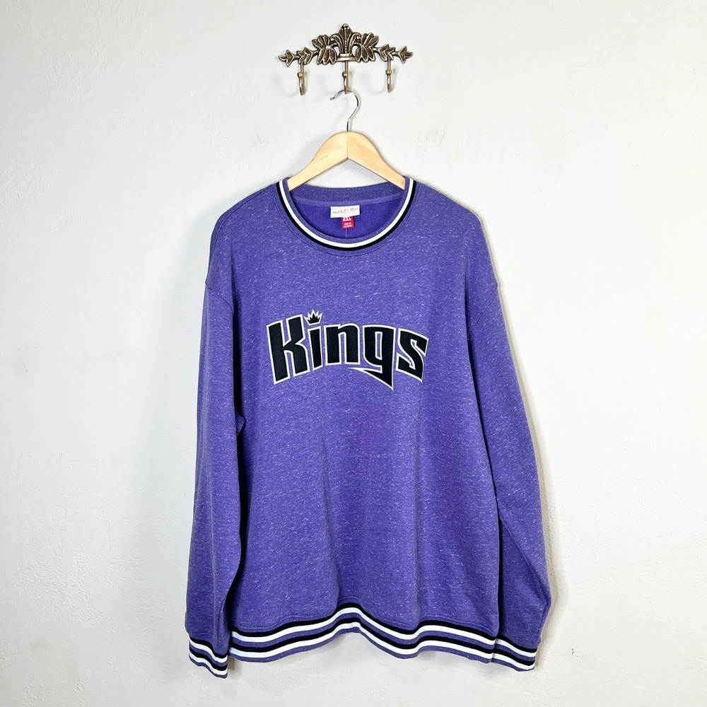Sacramento Kings Mitchell & Ness Sweatshirt NBA Mens Size 2XL Purple New NWT
